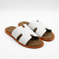 Hermès Men Slides | Izmir Ice Blue Brown Sole