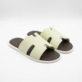 Hermès Men Slides | Izmir Mint Green Dark Brown Sole