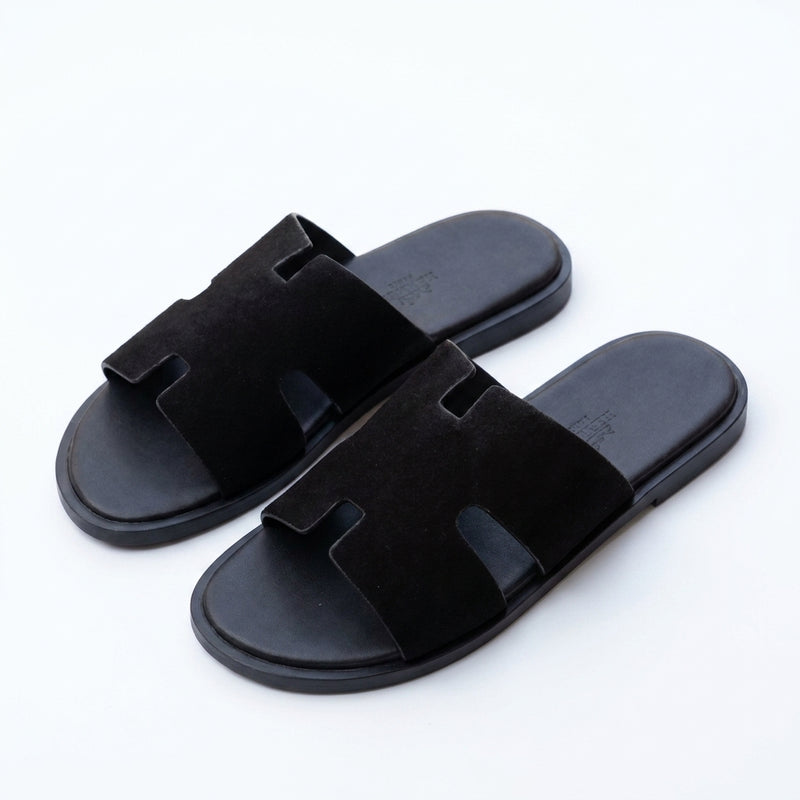 Hermès Men Slides | Izmir All Black Suede