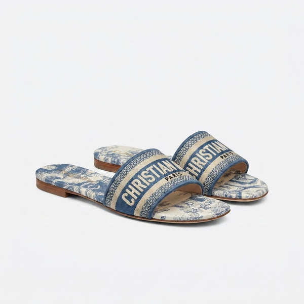 Dior Slides | Dway Grey Toile de Jouy