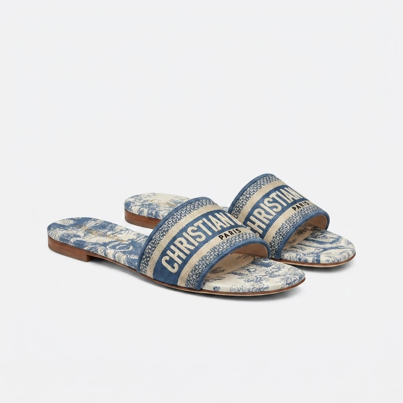 Dior Slides | Dway Grey Toile de Jouy
