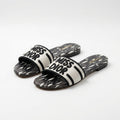 Dior Slides | Miss Dior Black White Embroidered