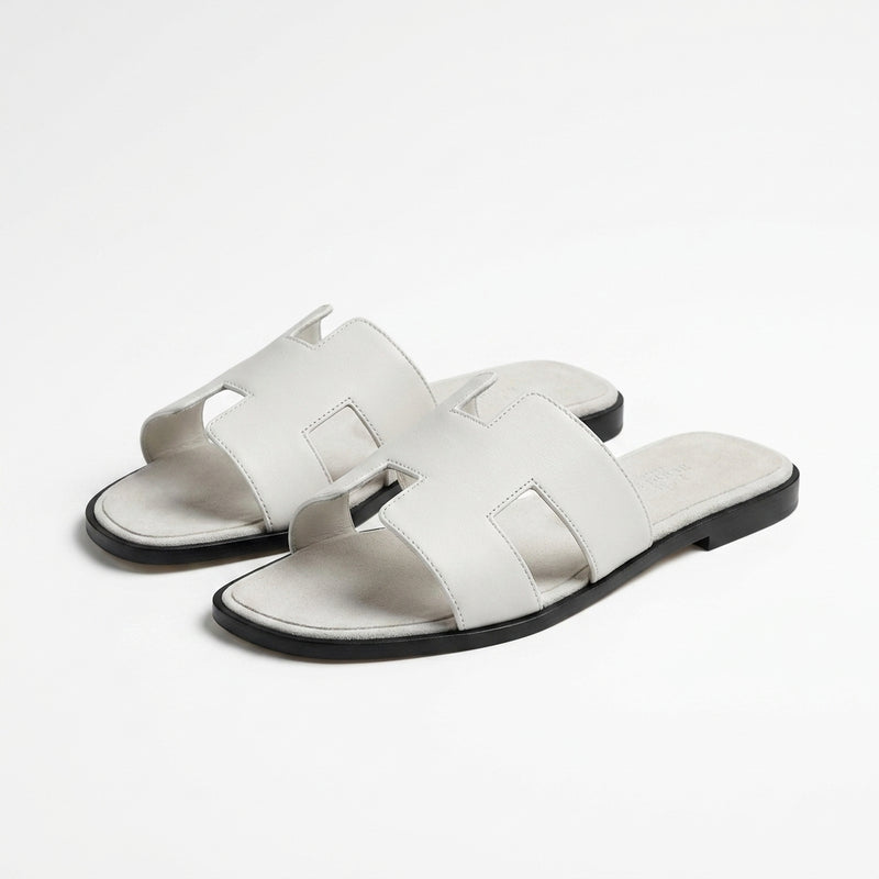 Hermès Men Slides | Izmir White Leather