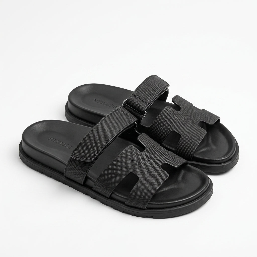 Hermès Women Adjustable H Strap Sandals | Black