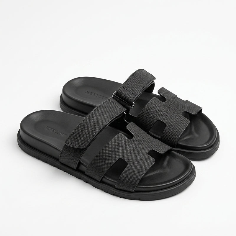 Hermès Women Adjustable H Strap Sandals | Black