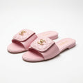 Chanel Women Quilted Flap Slides | Pink