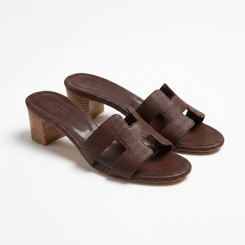 Hermès Women Oasis Heel Sandals | Dark Brown
