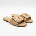 Chanel Women Quilted Flap Slides | Beige