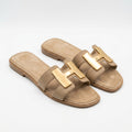 Hermès Women Metal H Flat Slides | Grey