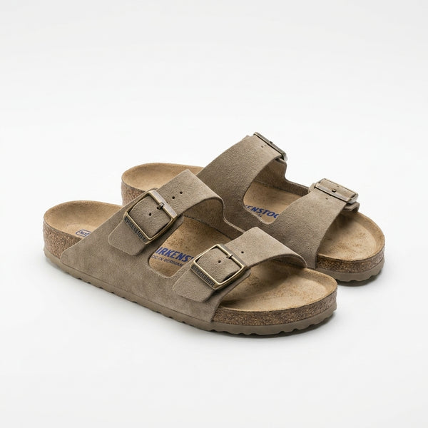 Birkenstock Women Arizona Double Strap Sandals | Taupe Suede