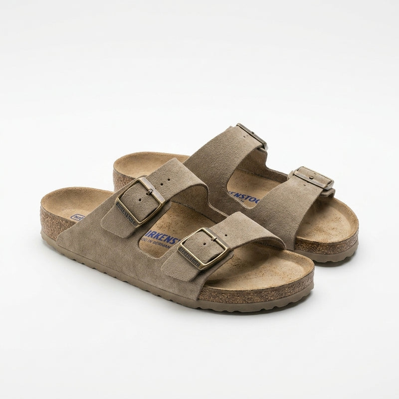 Birkenstock Women Arizona Double Strap Sandals | Taupe Suede