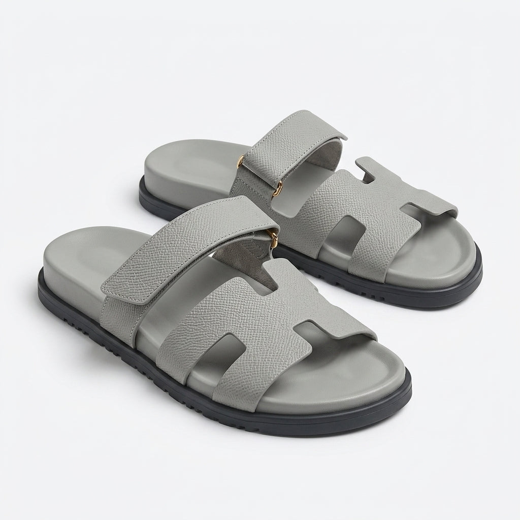 Hermès Women Adjustable H Strap Sandals | Grey