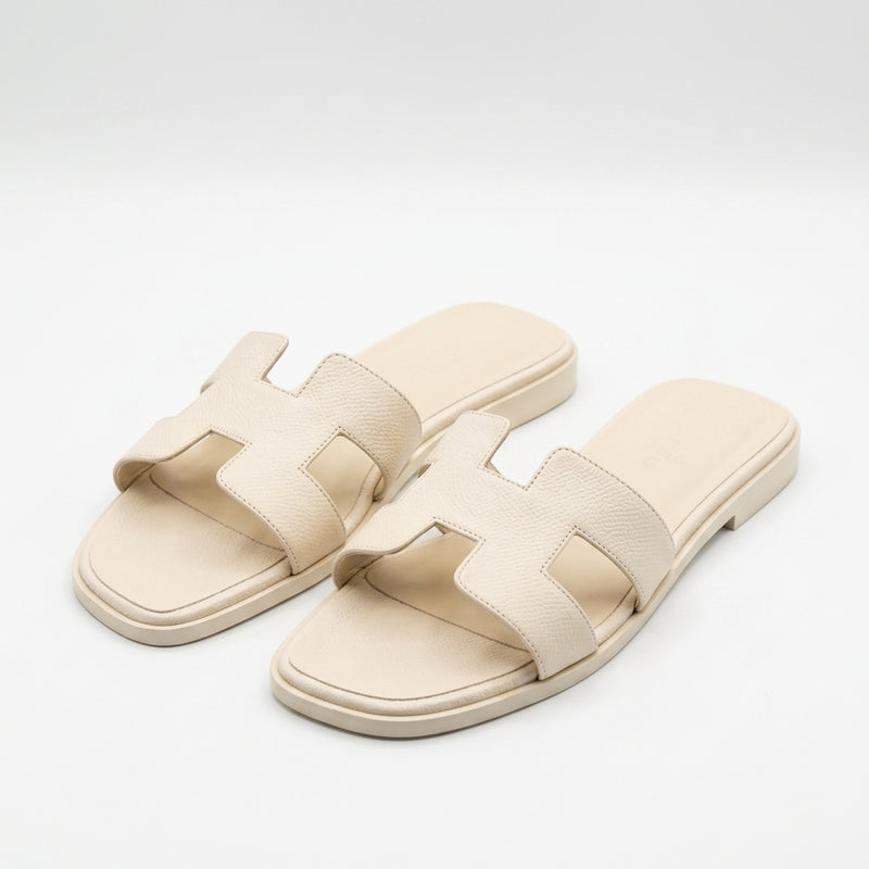Hermès Women Oran Flat Slides | Ivory