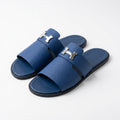 Hermès Men Slides | Santorini Royal Blue Silver Buckle