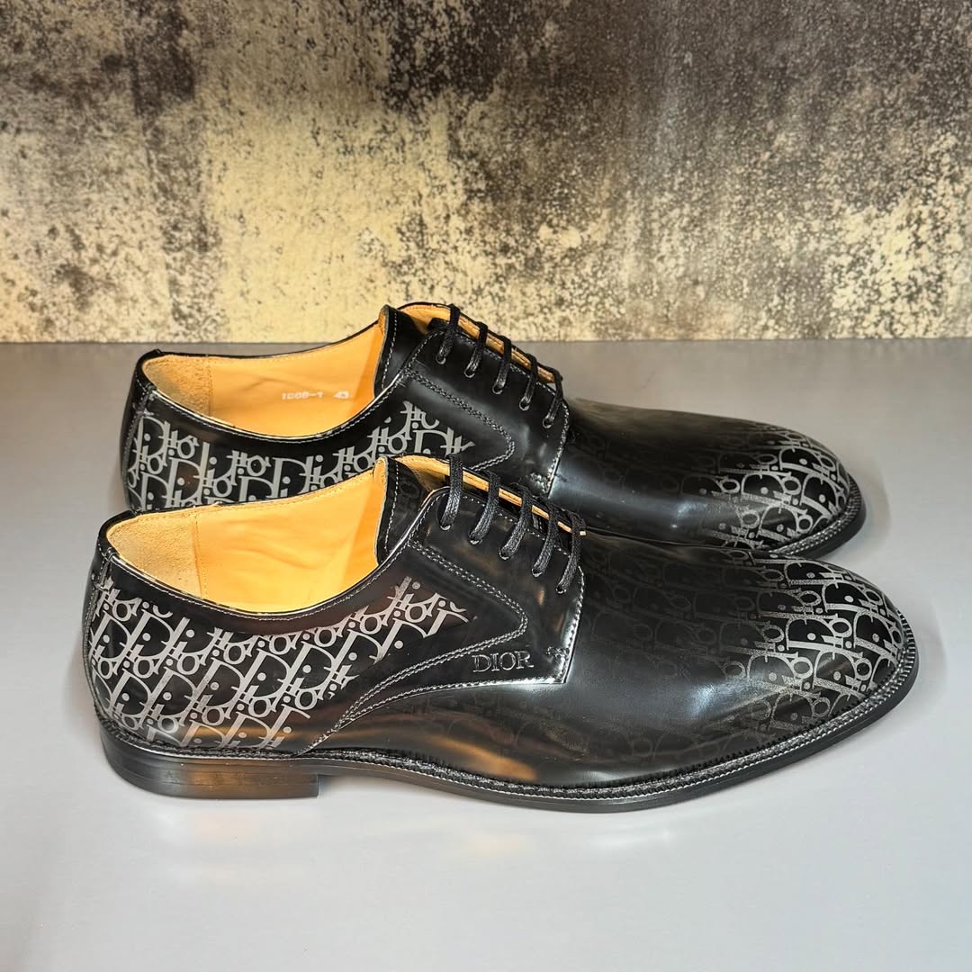Black leather Dior Men's derby