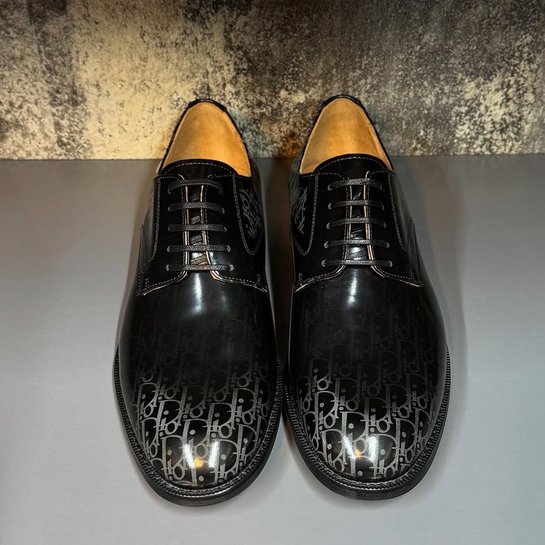 Black leather Dior Men's derby