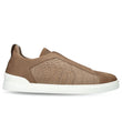Zegna Brown Crocodile Leather Triple Stitch SECONDSKIN Sneakers