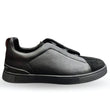 Zegna Velvet & Deerskin Triple Stitch™ Sneakers – Black Luxury Slip-On