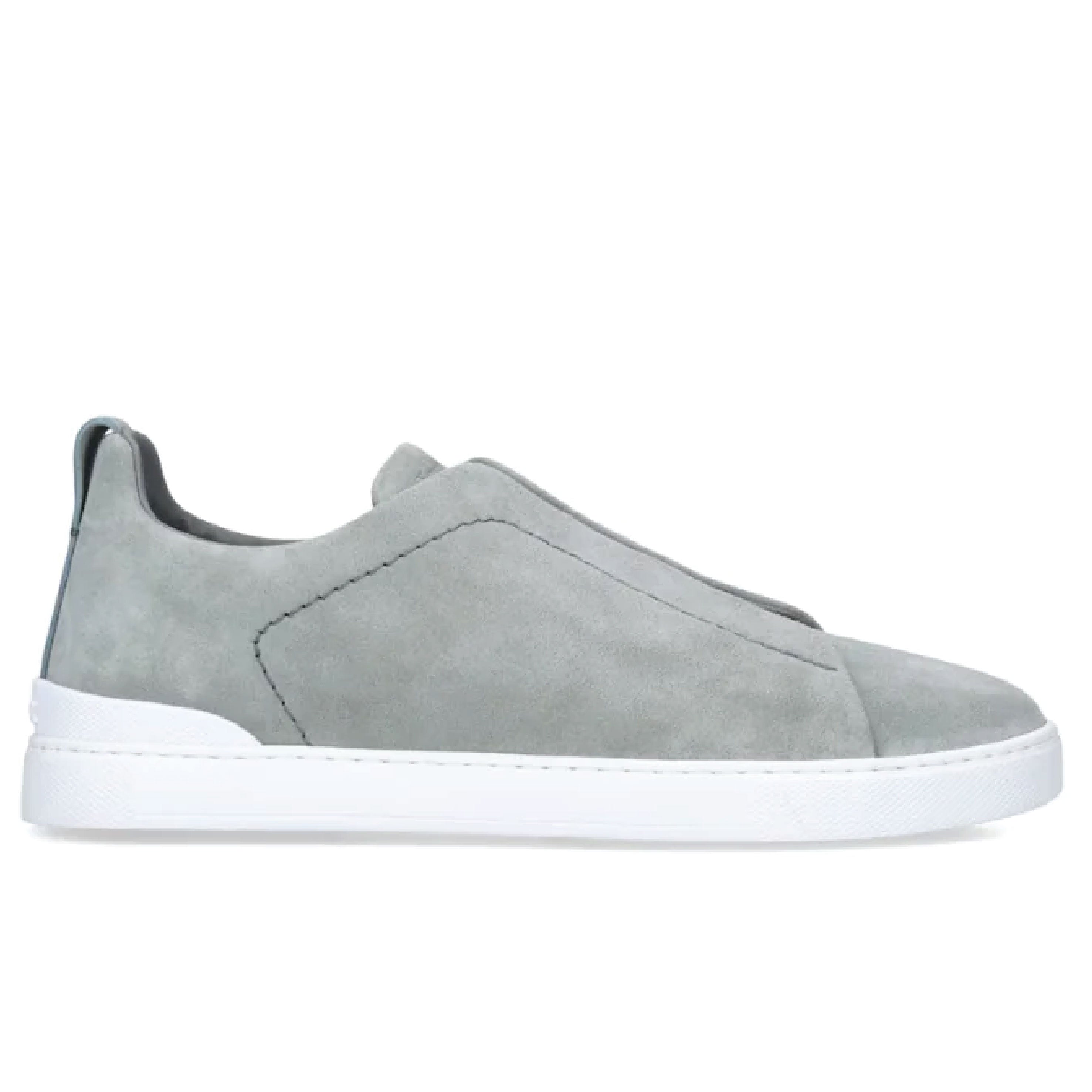 Zegna Triple Stitch™ Sneakers – Grey Mélange Suede