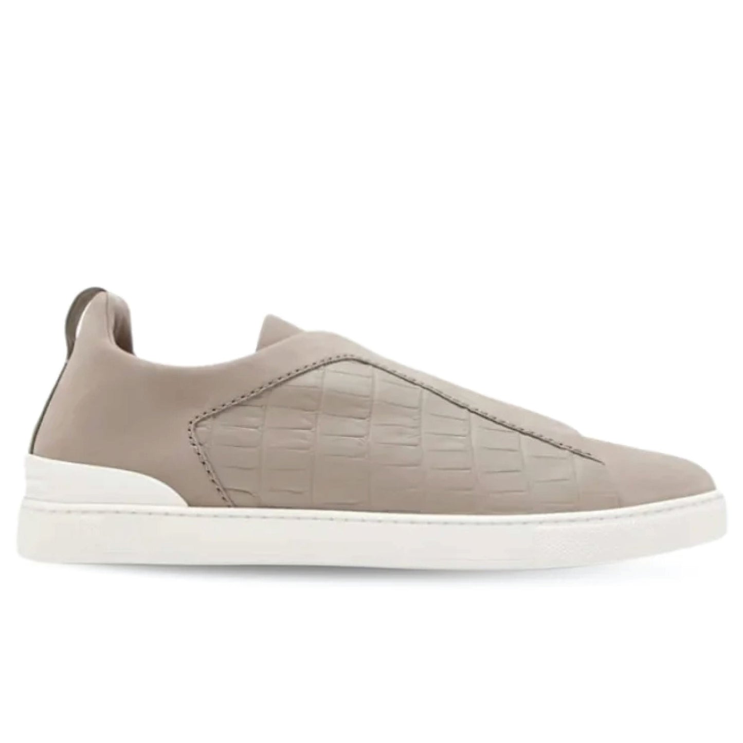 Zegna Crocodile Leather Triple Stitch™ Sneakers – Natural Luxurious Low-Tops
