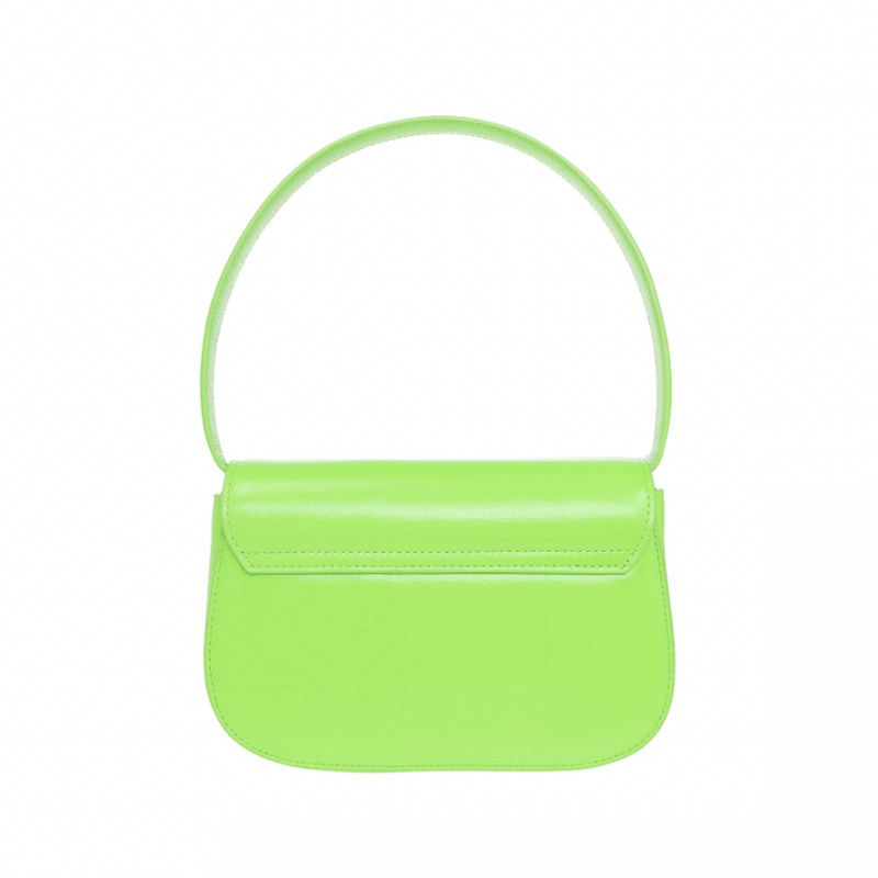 Diesel 1DR Leather Shoulder Bag | Neon Green