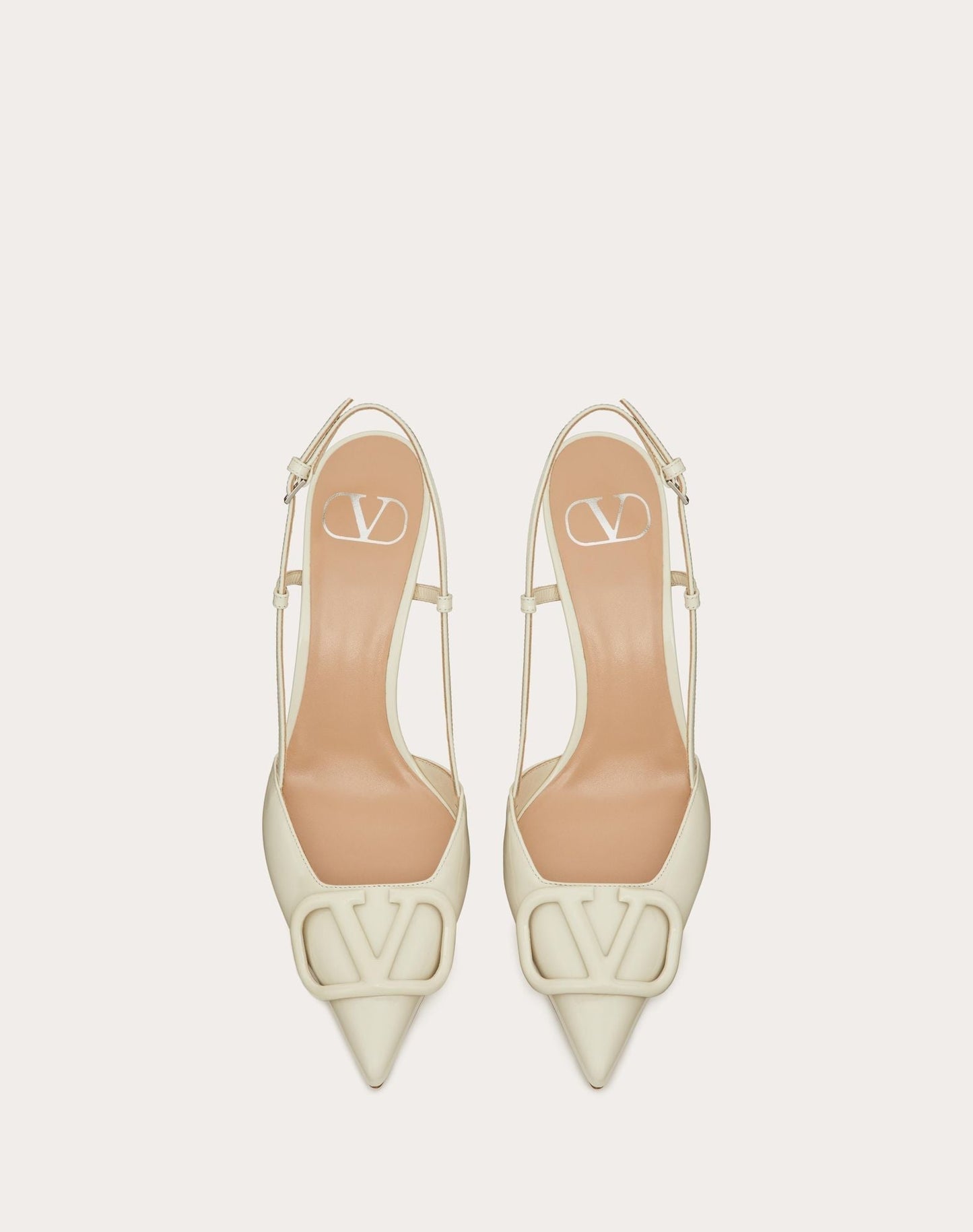 Valentino White Lace Up Heels