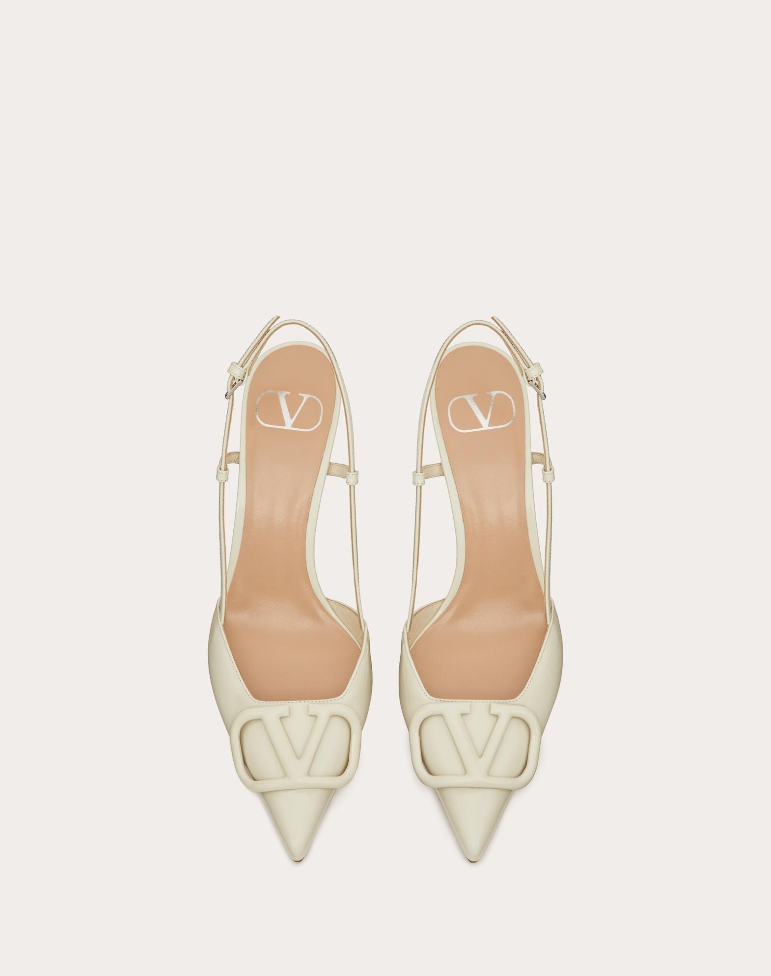 Valentino White Lace Up Heels