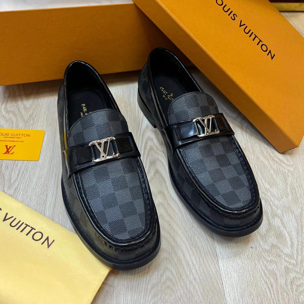 Louis Vuitton Black Grey Men's Loafers