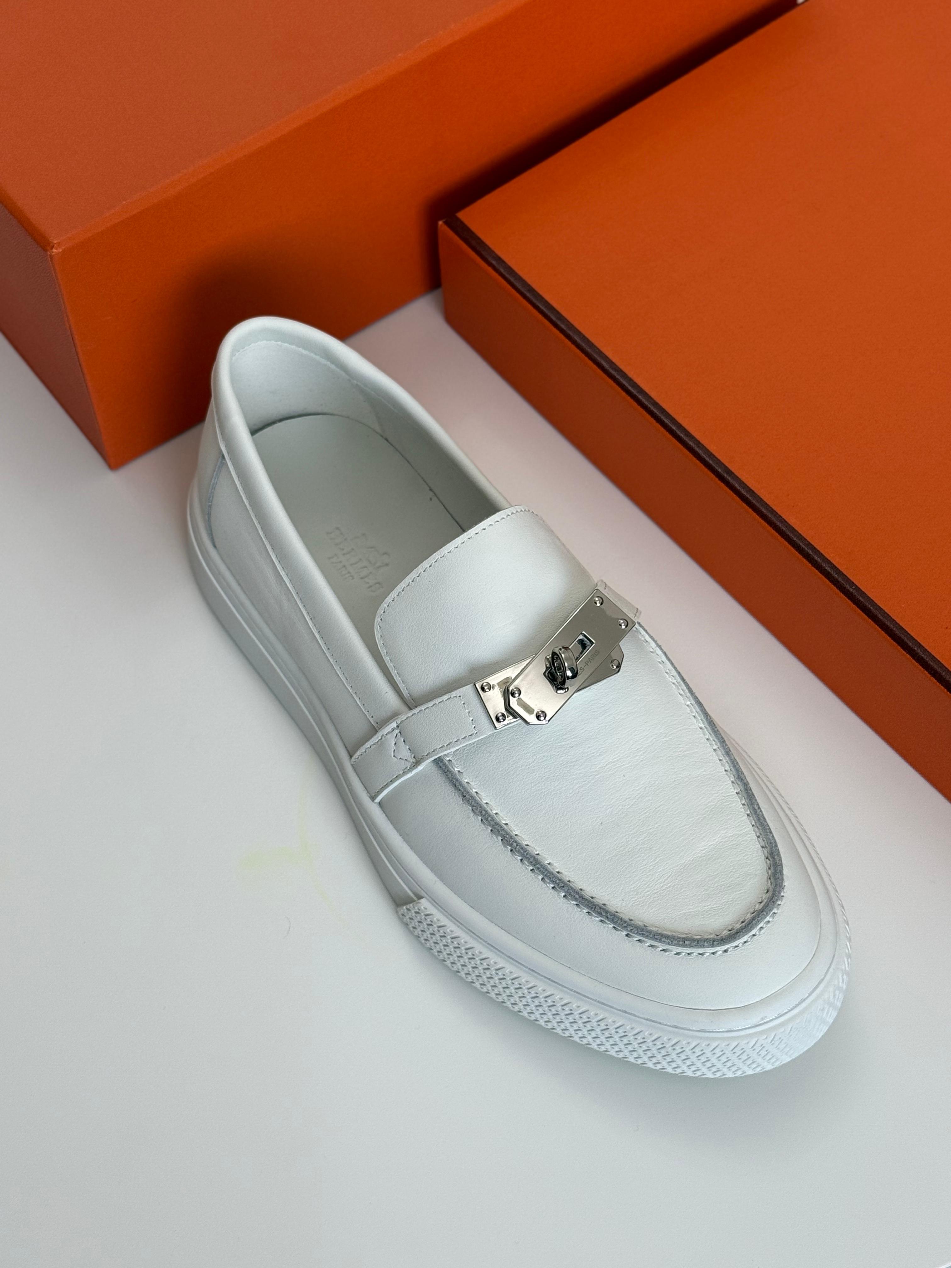 Hermès Destin White Men's Loafers