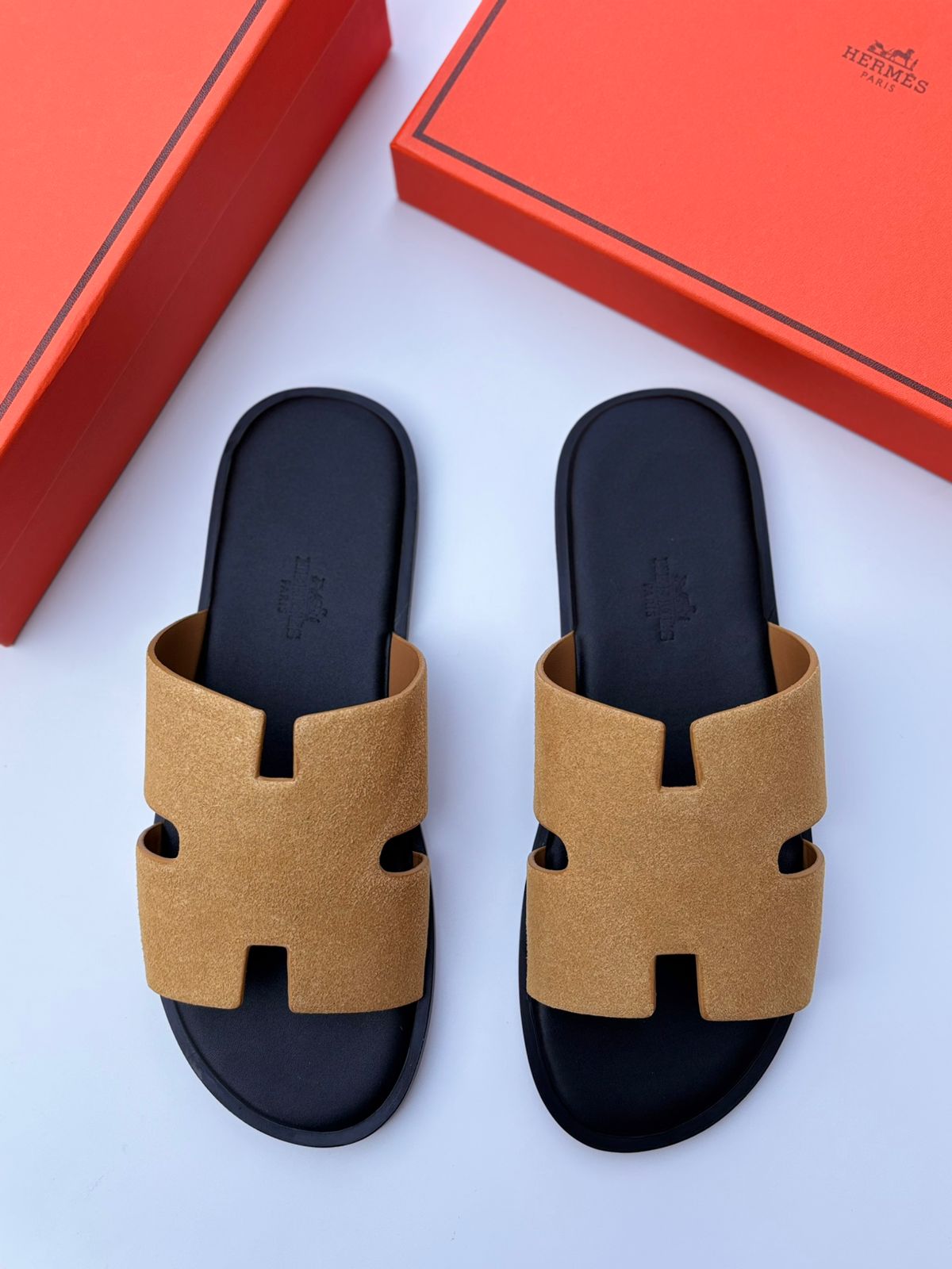 Hermes Izmir Sandal Suede Gold calfskin