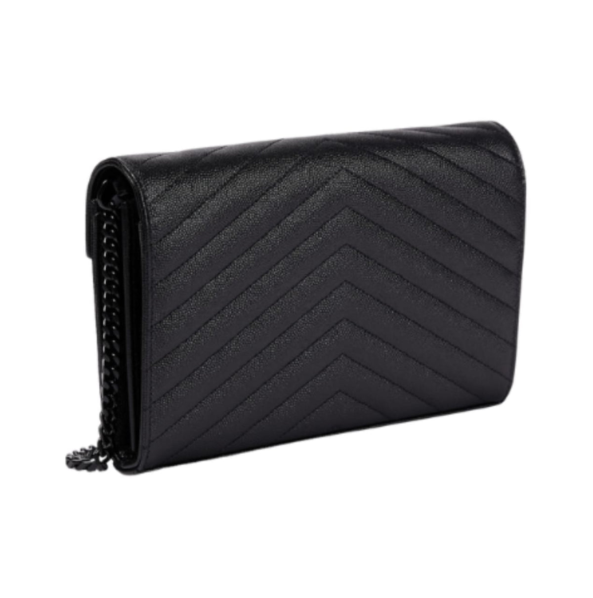 Saint Laurent Bag | Cassandre Envelope Chain Crossbody Bag In Black Grain De Poudre Leather