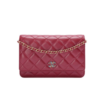 Chanel Bag | Classic Wallet On Chain (woc) In Quilted Red Leather
