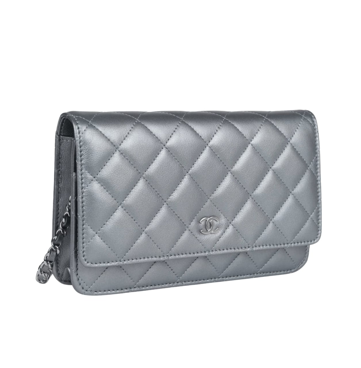 Chanel Bag | Classic Wallet On Chain Silver Metallic