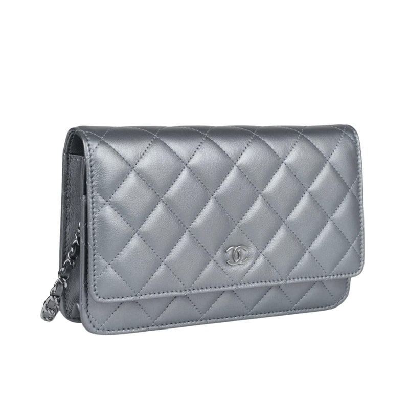 Chanel Bag | Classic Wallet On Chain Silver Metallic