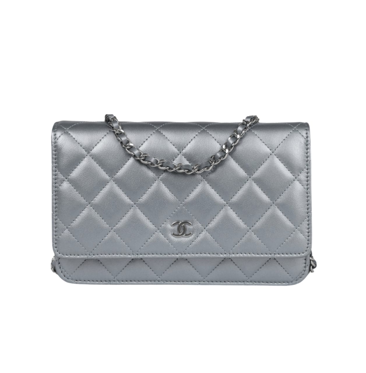 Chanel Bag | Classic Wallet On Chain Silver Metallic