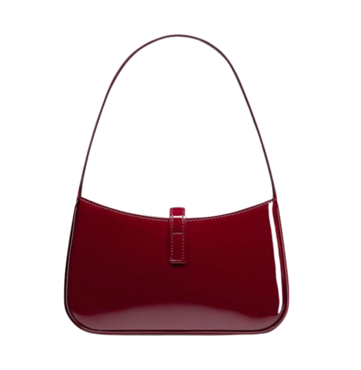 Saint Laurent Bag | Le 5 À 7 Mini Patent-leather Shoulder Bag In A Dark Red Or Burgundy Color