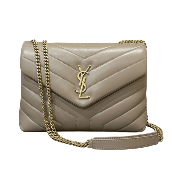 Saint Laurent Bag | Loulou Small Chain Bag In Taupe Or Beige Calfskin Leather