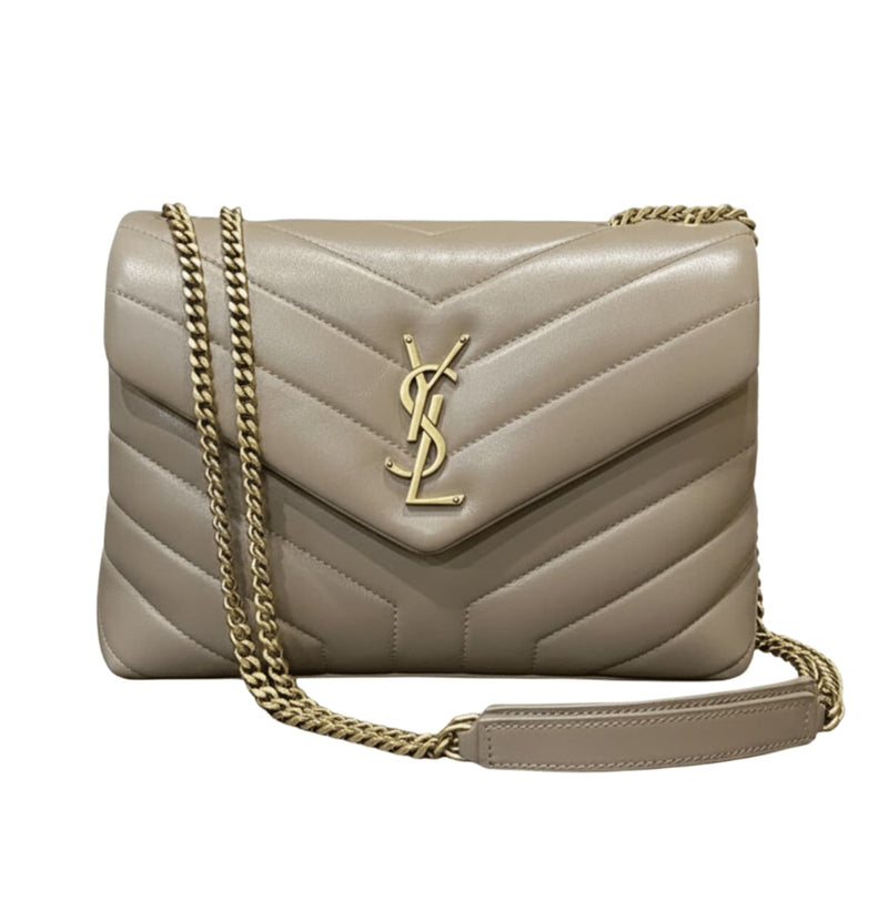 Saint Laurent Bag | Loulou Small Chain Bag In Taupe Or Beige Calfskin Leather