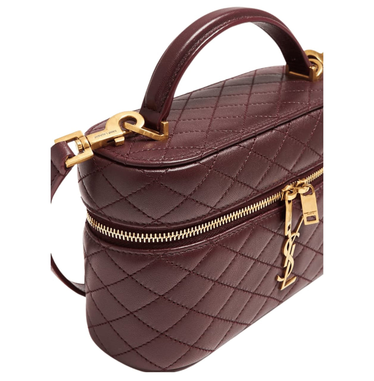 Saint Laurent Bag | Gaby Vanity Bag In A Rich, Burgundy Color.