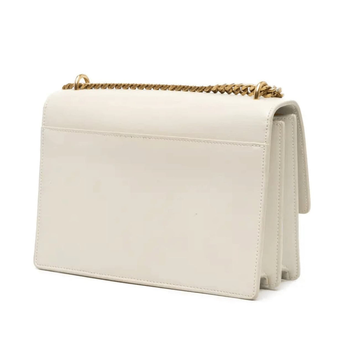 Saint Laurent Bag | Sunset Medium Shoulder Bag In White Calfskin Leather.