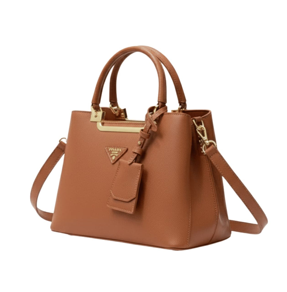 Prada Bag | Galleria Saffiano Leather Bag In A Tan Or Brown Color