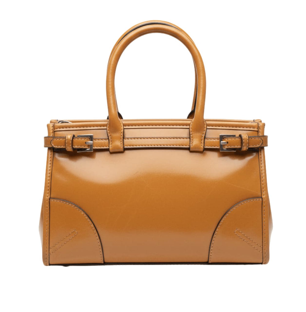 Prada Bag | Bonnie Medium Leather Handbag Brown Camel Color