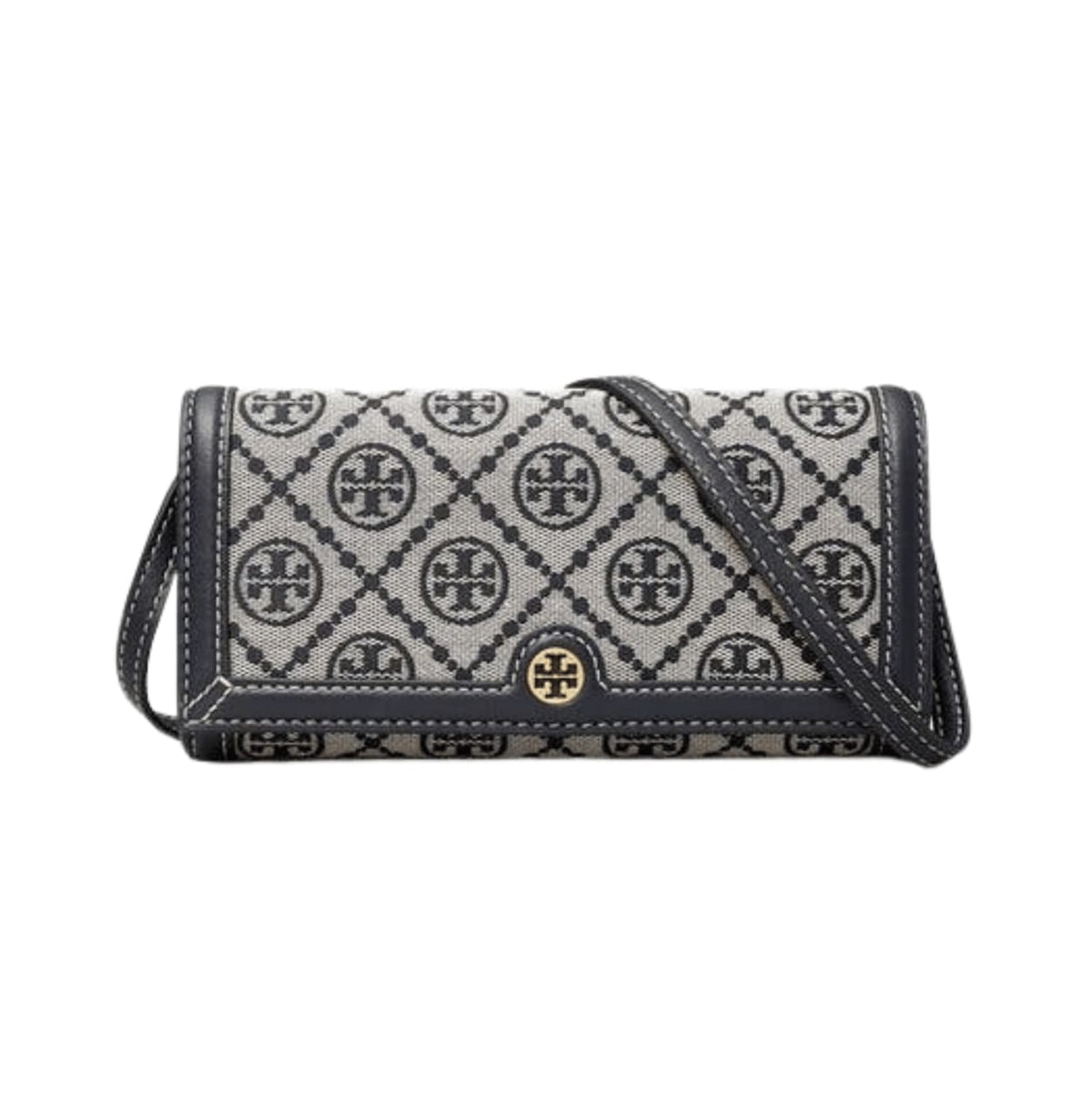 Tory Burch Bag | T Monogram Jacquard Wallet Crossbody In The Color Tory Navy