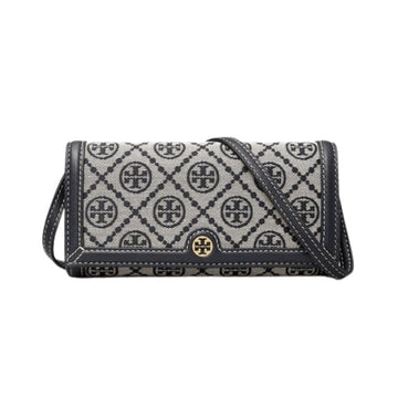 Tory Burch Bag | T Monogram Jacquard Wallet Crossbody In The Color Tory Navy