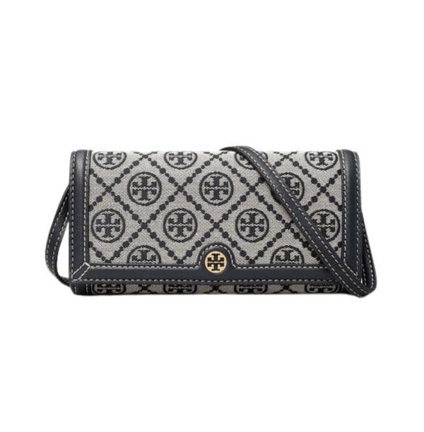 Tory Burch Bag | T Monogram Jacquard Wallet Crossbody In The Color Tory Navy