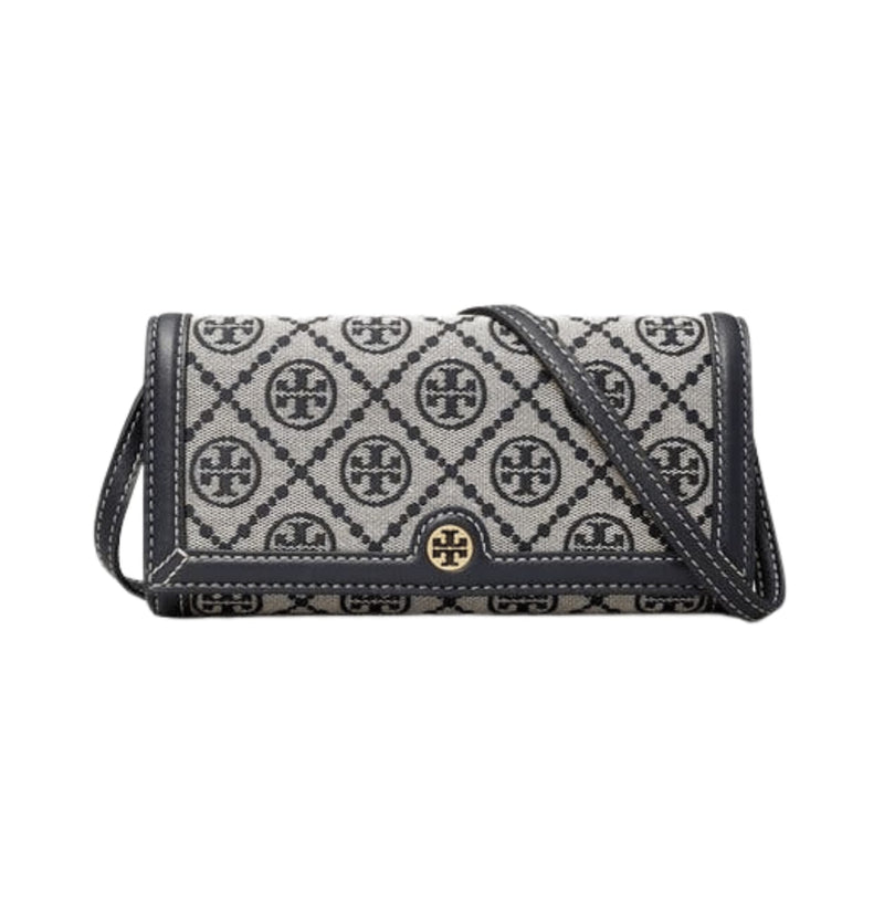 Tory Burch Bag | T Monogram Jacquard Wallet Crossbody In The Color Tory Navy