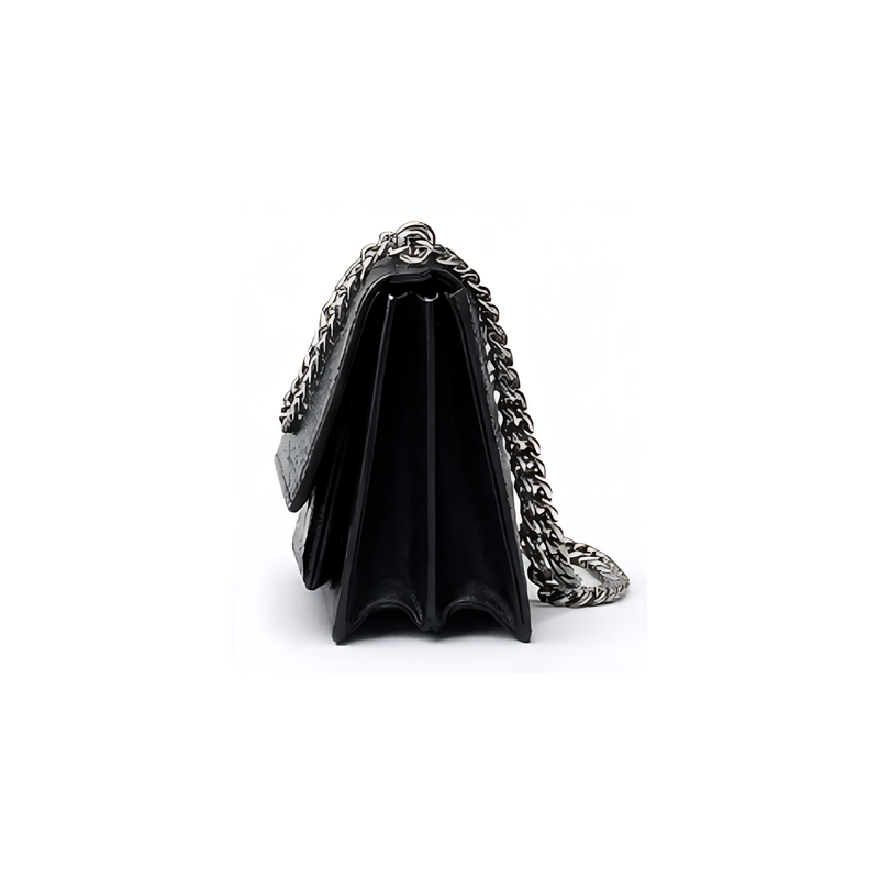 YSL Bag | Sunset Medium Black Croc-Embossed