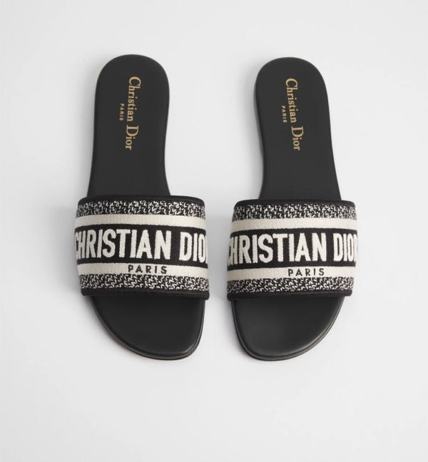 Christian Dior Dway Black Logo Slides