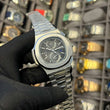 Patek Philippe Nautilus Travel Time Chronograph in Stainless Steel with a Black-Gradient Dial