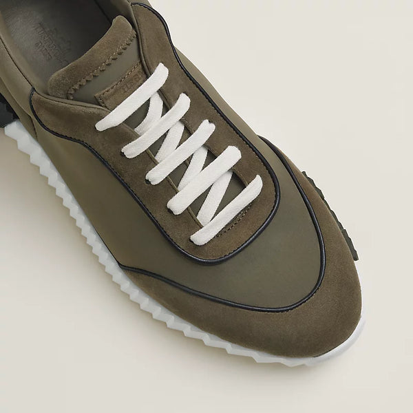 Hermès Sneakers Bouncing vert toundra / noir